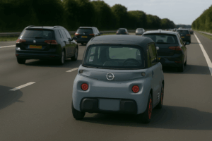 Brommobiel op snelweg
